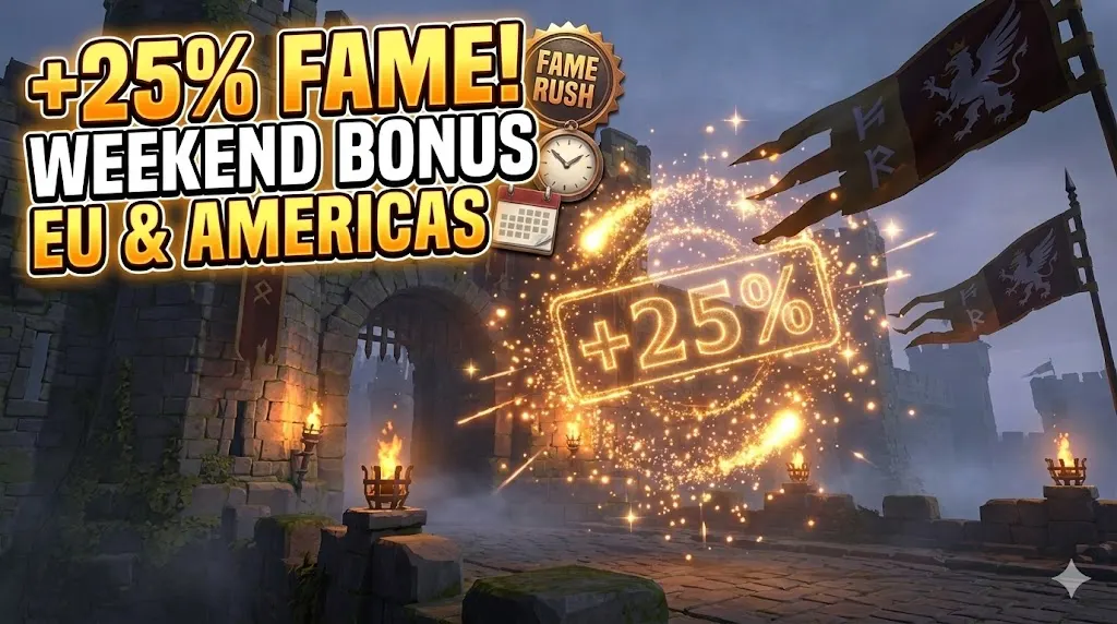 Final Festive Fame Rush Albion Online (EU & Americas): Bonus +25% Fame Weekend!